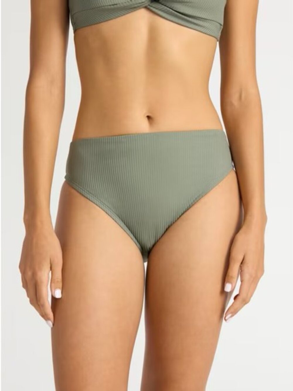 Time And Tru Women's Red Ribbed Mid Rise High Cut Swim Bottom Size 2X (20W-22W)